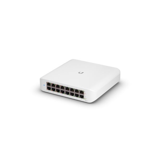 Ubiquiti 16 ports Switch Lite USW-Lite-16-Poe, (8) GbE PoE+ RJ45 ports, (8) GbE RJ45 ports, 45W